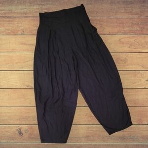 Free People Black Wide Leg Cropped Pants